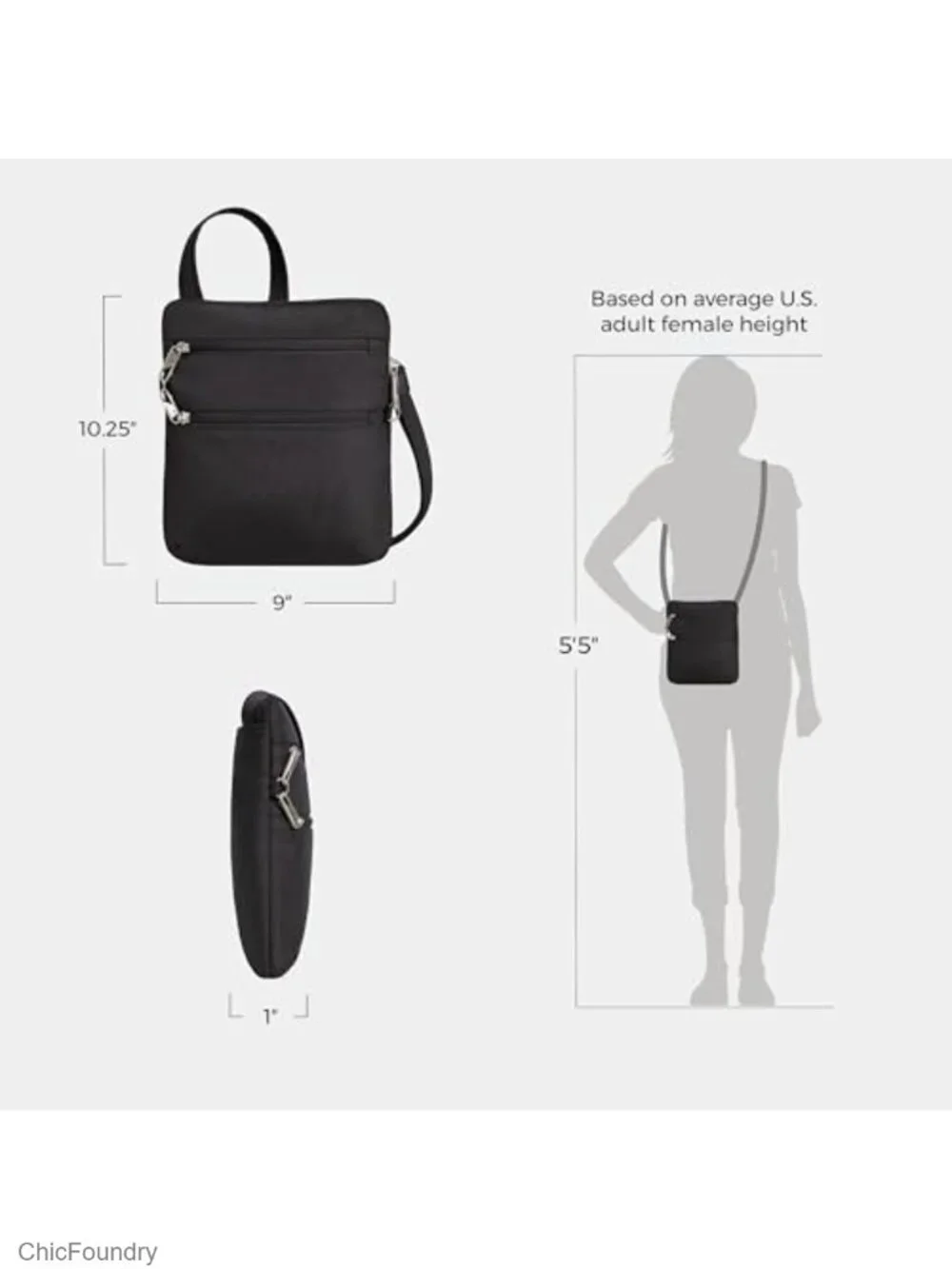 Anti-theft Crossbody Bag with RFID Blocking & Slash-Resistant Design